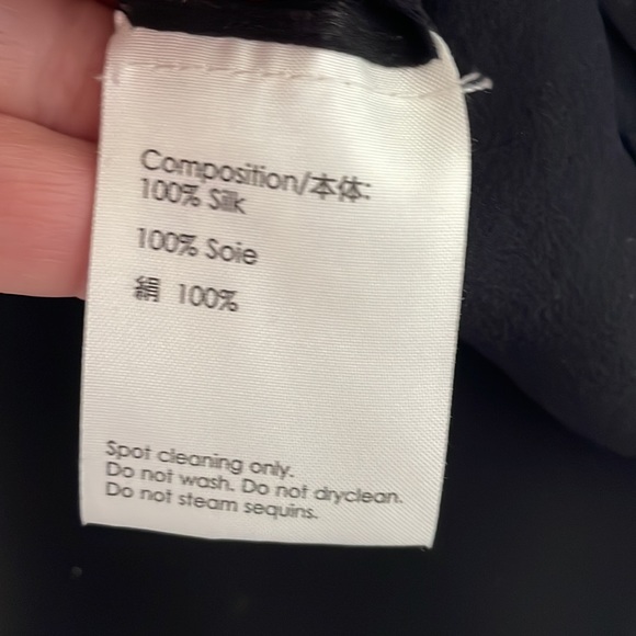 Phillip Lim Black Silk & Silver Metallic Shirt Sz 6 - Picture 6 of 6